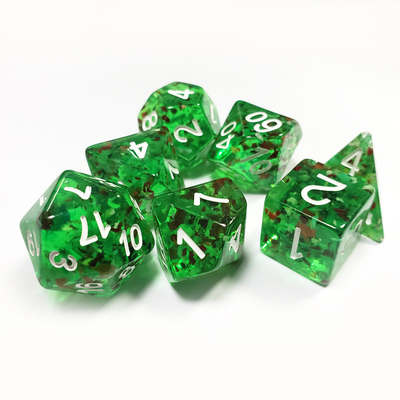Sprite green crystal Resin Boarding Dice Set  dnd dice