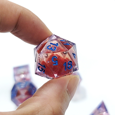 Red flow sand Resin multi -noodle tablet game dice set  dnd dice