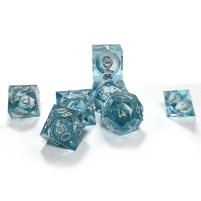 The color of the ocean ​ Resin multi -noodle tablet game dice set  dnd dice