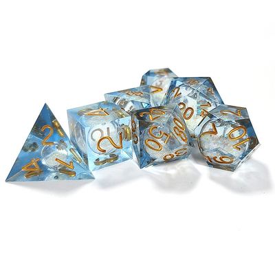White flow sand ​ Resin multi -noodle tablet game dice set  dnd dice