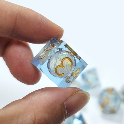 White flow sand ​ Resin multi -noodle tablet game dice set  dnd dice