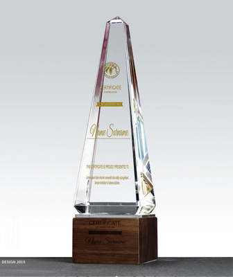 Individualized Custom Resin Trophies Crystal And Solid Wood Combination Trophy