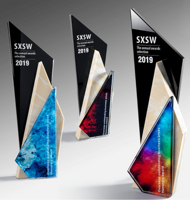 Multi Color Crystal Resin Trophy Clear And Wear Resistant
