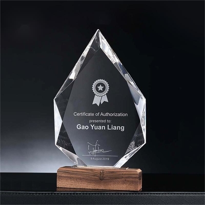 Wooden Base Custom Resin Trophies Personalized Crystal Trophy