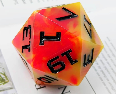 Single 20 Sided Glowing Resin Game Dice DND COC TRPG