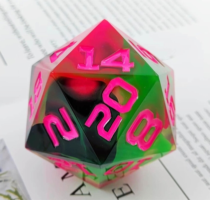 Single 20 Sided Glowing Resin Game Dice DND COC TRPG