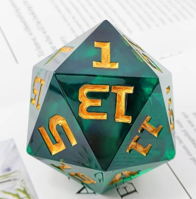 Single 20 Sided Glowing Resin Game Dice DND COC TRPG