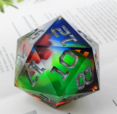 Single 20 Sided Glowing Resin Game Dice DND COC TRPG
