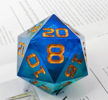 Single 20 Sided Glowing Resin Game Dice DND COC TRPG