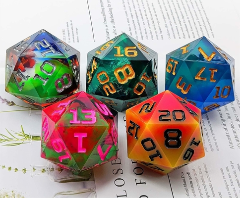 Single 20 Sided Glowing Resin Game Dice DND COC TRPG