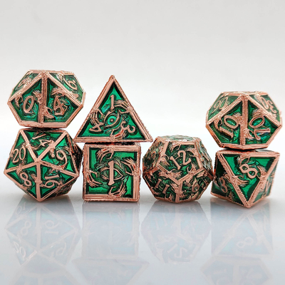 Luxurious Metal Polyhedral Dice 8 Active Colors TRPG Dungeons And Dragons Dnd Metal Dice Set