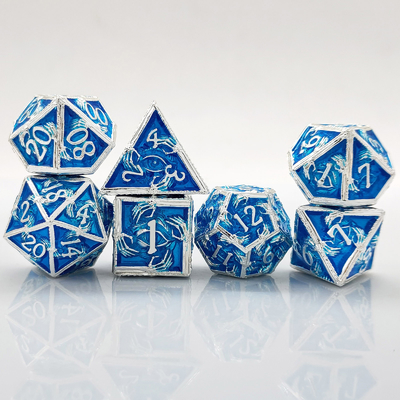 Luxurious Metal Polyhedral Dice 8 Active Colors TRPG Dungeons And Dragons Dnd Metal Dice Set