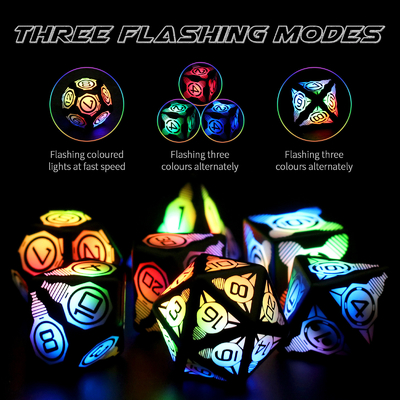 Plastic LED Luminous Dice Rechargeable Football Table Game Multi Faced Dice Set