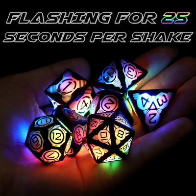 Plastic LED Luminous Dice Rechargeable Football Table Game Multi Faced Dice Set