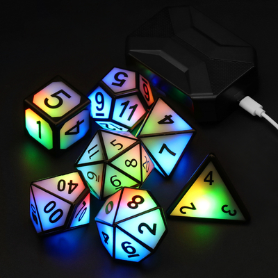Ultra Long Standby LED Rechargeable Game Dice Set Dragon And Dungeon