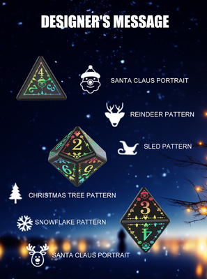 Christmas Elements LED Rechargeable Game Dice Set Dragon And Dungeon