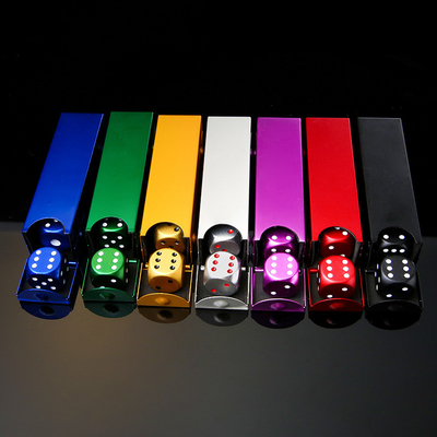 Aluminum alloy dice color portable aluminum rounded corner casino KTV gambling game customized carving dice set