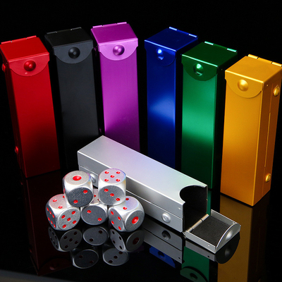 Aluminum alloy dice color portable aluminum rounded corner casino KTV gambling game customized carving dice set