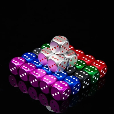 Aluminum alloy dice color portable aluminum rounded corner casino KTV gambling game customized carving dice set