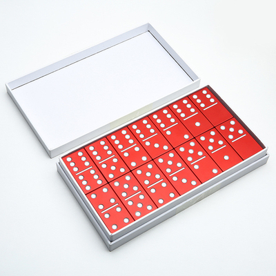 Double 6 Six Metal Domino Set With 28 Giant Aluminum Alloy Domino Blocks Laser Printed Desktop Game“Pai Jiu”