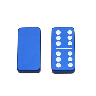 Double 6 Six Metal Domino Set With 28 Giant Aluminum Alloy Domino Blocks Laser Printed Desktop Game“Pai Jiu”