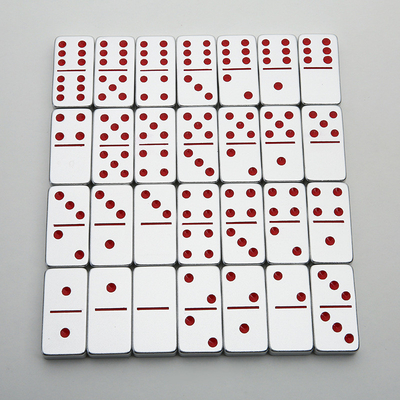 Double 6 Six Metal Domino Set With 28 Giant Aluminum Alloy Domino Blocks Laser Printed Desktop Game“Pai Jiu”