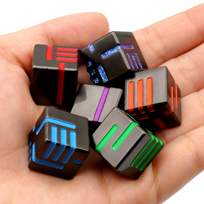 Metal Six sided Dice Colored Table Game Running Group Toy Script Kill DND Dragon and Dungeon Props