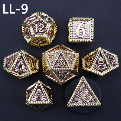 DND metal dice, Dragon and Dungeon polyhedral RPG dice, 7 tabletop game dragon scale dice