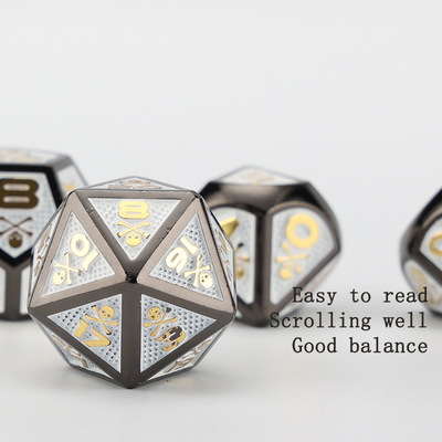7 Skeleton Dice, Multi Faced Digital Color DND Board Game, Dragon and Dungeon