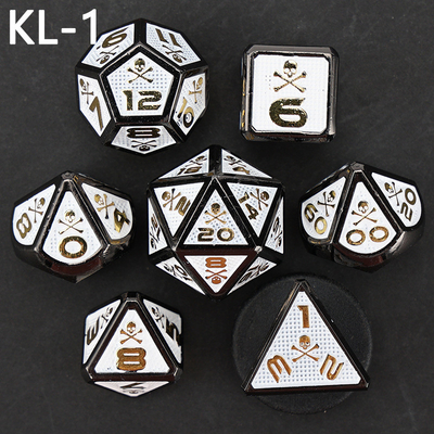 7 Skeleton Dice, Multi Faced Digital Color DND Board Game, Dragon and Dungeon