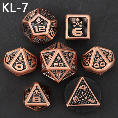7 Skeleton Dice, Multi Faced Digital Color DND Board Game, Dragon and Dungeon
