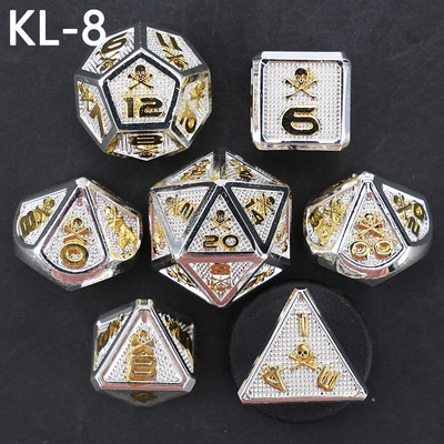 7 Skeleton Dice, Multi Faced Digital Color DND Board Game, Dragon and Dungeon