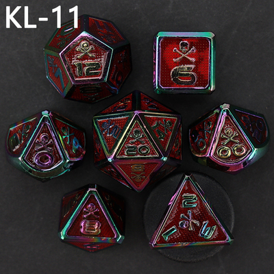 7 Skeleton Dice, Multi Faced Digital Color DND Board Game, Dragon and Dungeon