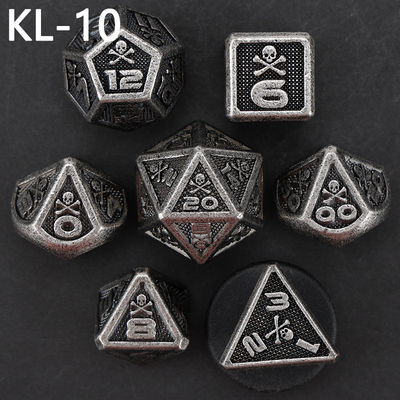 7 Skeleton Dice, Multi Faced Digital Color DND Board Game, Dragon and Dungeon