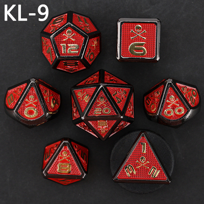 7 Skeleton Dice, Multi Faced Digital Color DND Board Game, Dragon and Dungeon
