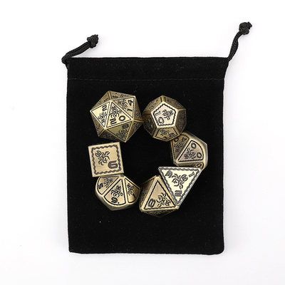 Electroplated Vintage Colored Octopus Metal Dnd Dice Set Dragon and Dragon Chessboard Game Dice