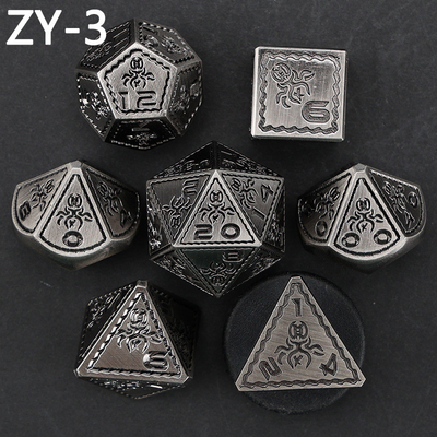 Electroplated Vintage Colored Octopus Metal Dnd Dice Set Dragon and Dragon Chessboard Game Dice