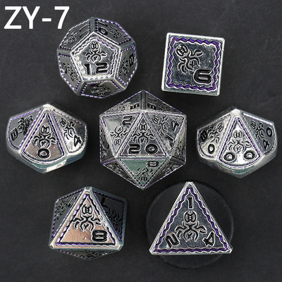 Electroplated Vintage Colored Octopus Metal Dnd Dice Set Dragon and Dragon Chessboard Game Dice