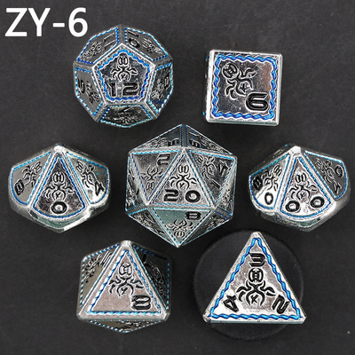 Electroplated Vintage Colored Octopus Metal Dnd Dice Set Dragon and Dragon Chessboard Game Dice
