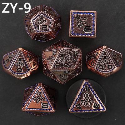 Electroplated Vintage Colored Octopus Metal Dnd Dice Set Dragon and Dragon Chessboard Game Dice