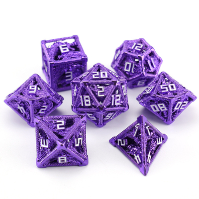 Metal hollow dice set polygonal dragon DND dung dungeon and dragon dice 7 dice