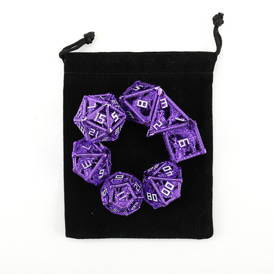 Metal hollow dice set polygonal dragon DND dung dungeon and dragon dice 7 dice