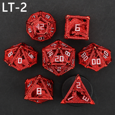 Metal hollow dice set polygonal dragon DND dung dungeon and dragon dice 7 dice