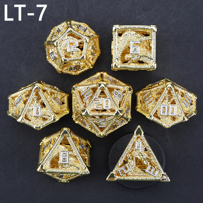Metal hollow dice set polygonal dragon DND dung dungeon and dragon dice 7 dice