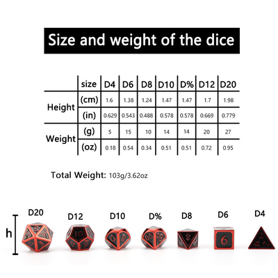 Custom metal solid dice D20 game D &amp; D polyhedron DND dice set RPG dice