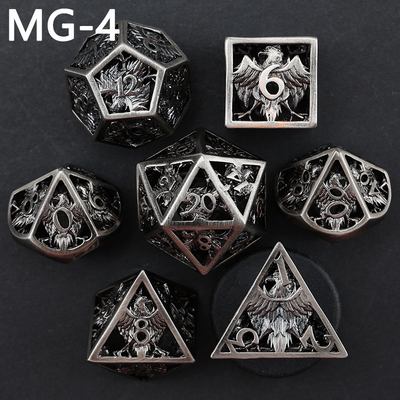 Hollow metal dice set polyhedron custom dice dragon and dragon dice board game