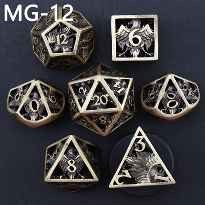 Hollow metal dice set polyhedron custom dice dragon and dragon dice board game