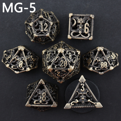 Hollow metal dice set polyhedron custom dice dragon and dragon dice board game