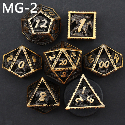 Hollow metal dice set polyhedron custom dice dragon and dragon dice board game