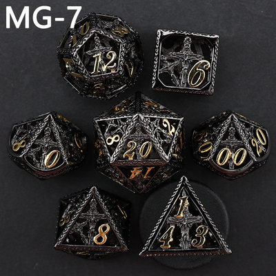 Hollow metal dice set polyhedron custom dice dragon and dragon dice board game